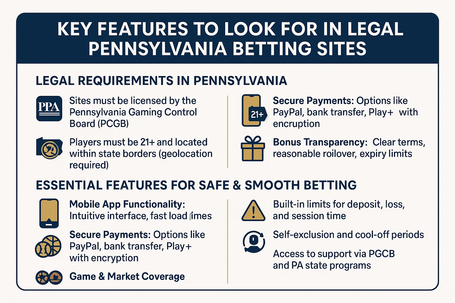 Key Features to Look for in Legal Pennsylvania Betting Sites
